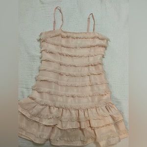 princess polly ruffled light pink mini dress size 2